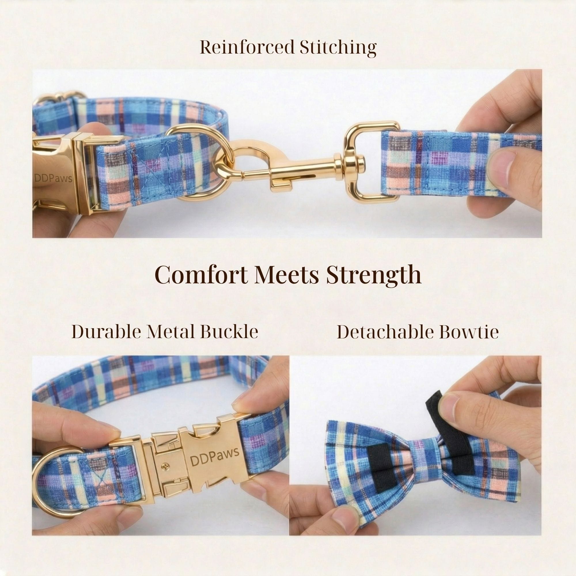 DDPaws  Blue Plaid Set