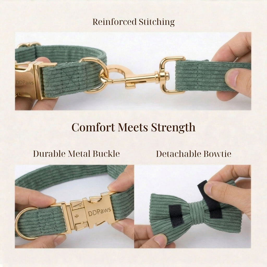 D&D Paws  Dark Green Corduroy Set