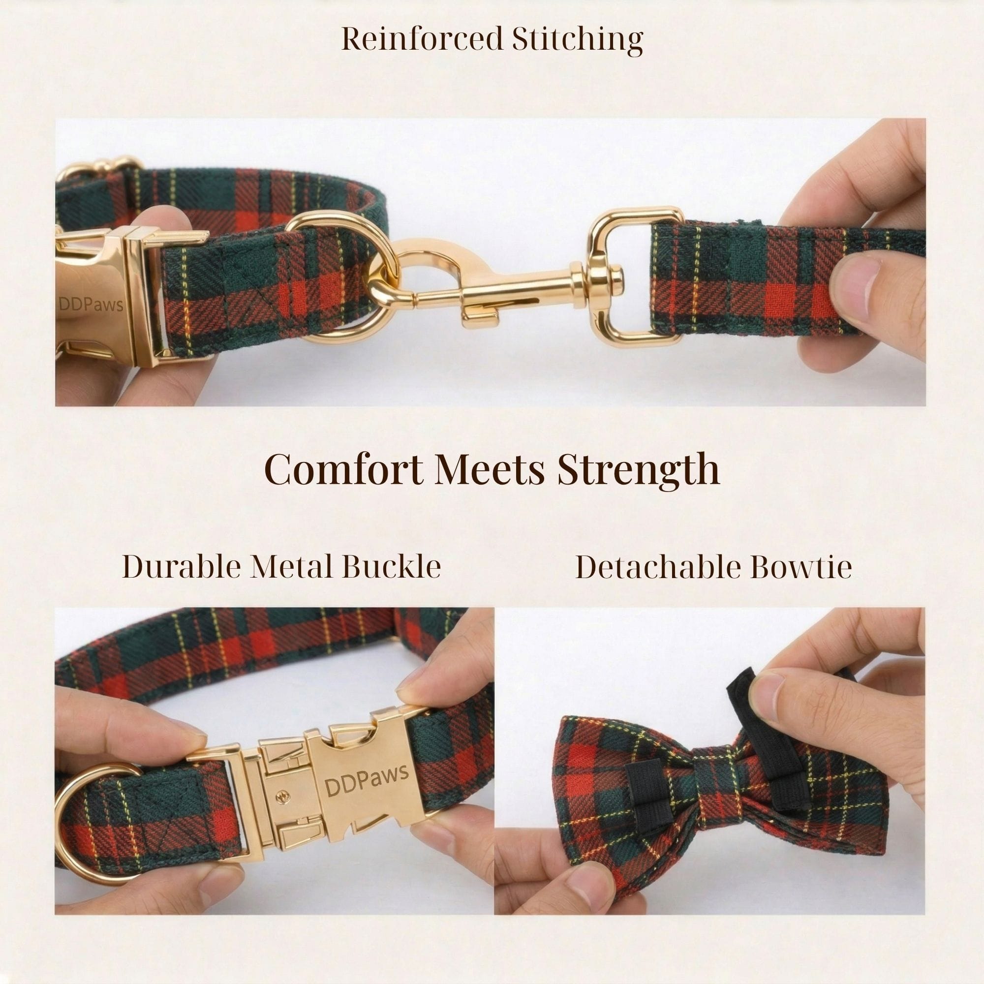 D&D Paws  Red Tartan Christmas Set