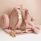 D&D Paws  Handmade Teddy Pink Dog Collar, Harness & Leash Set – Modern Luxe