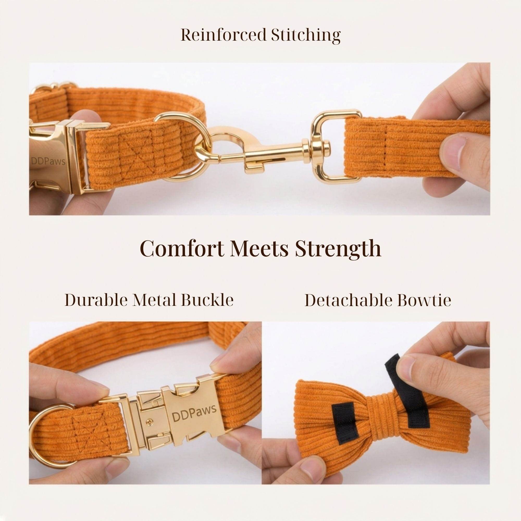 D&D Paws  Orange Corduroy Set