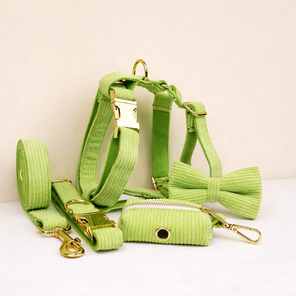 D&D Paws  Apple Green Corduroy Set
