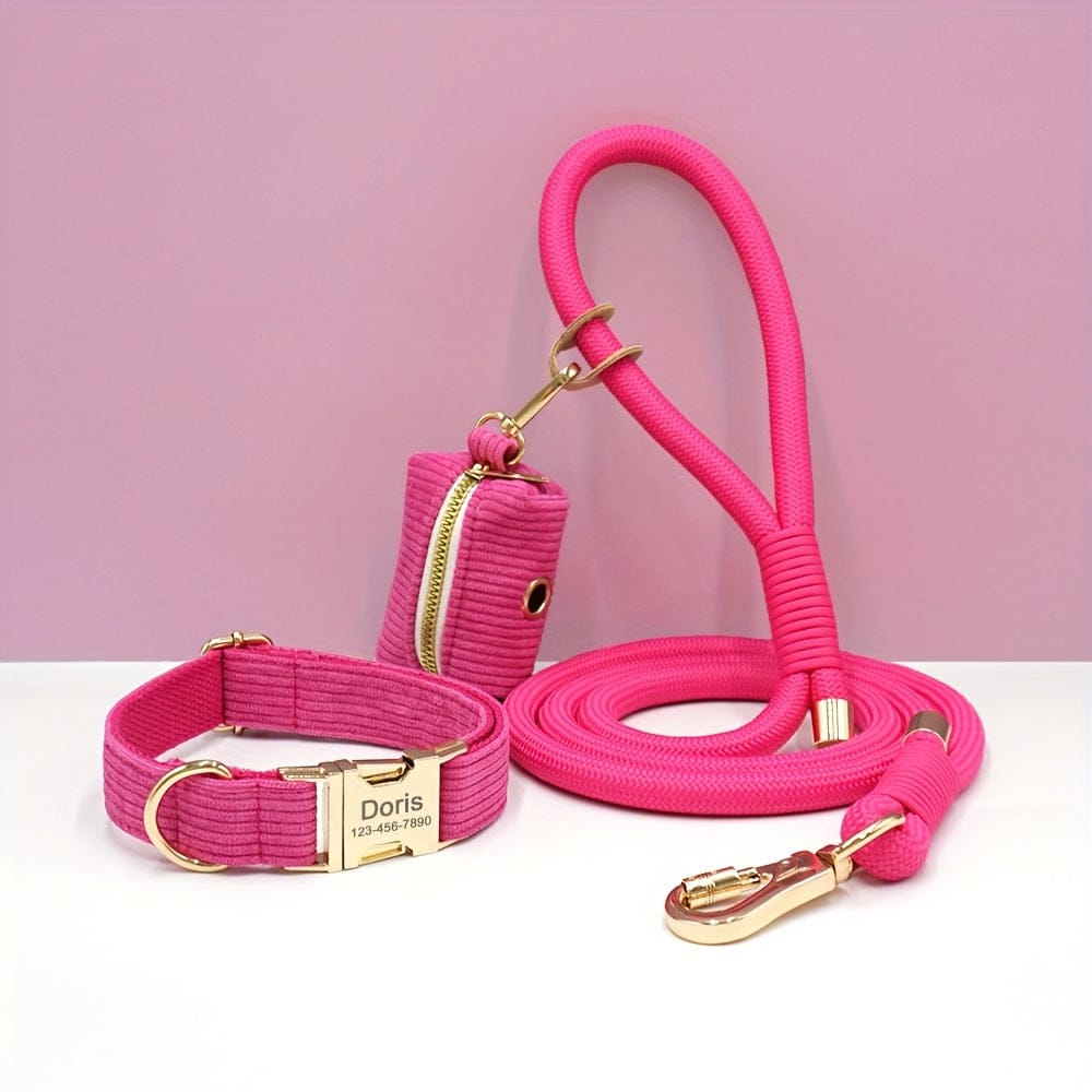 Personalized Corduroy Dog Walking Set