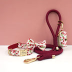 Personalized Cotton Dog Collar Leash Set