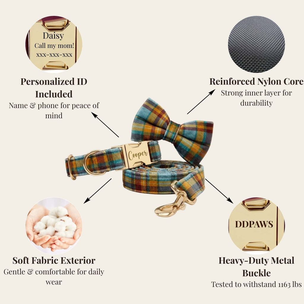 D&D Paws  Autumn Blue Plaid Set