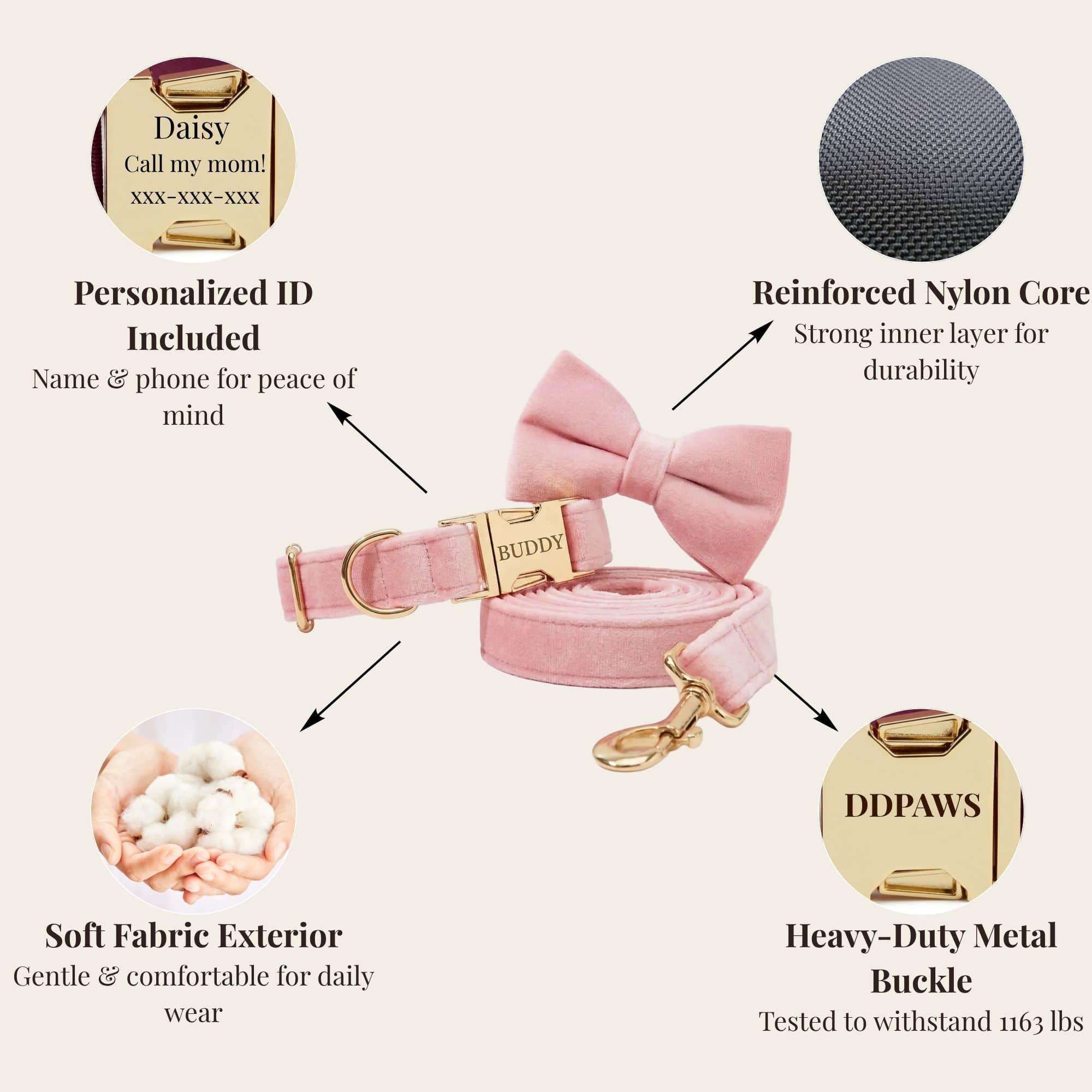 D&D Paws  Pink Velvet Set