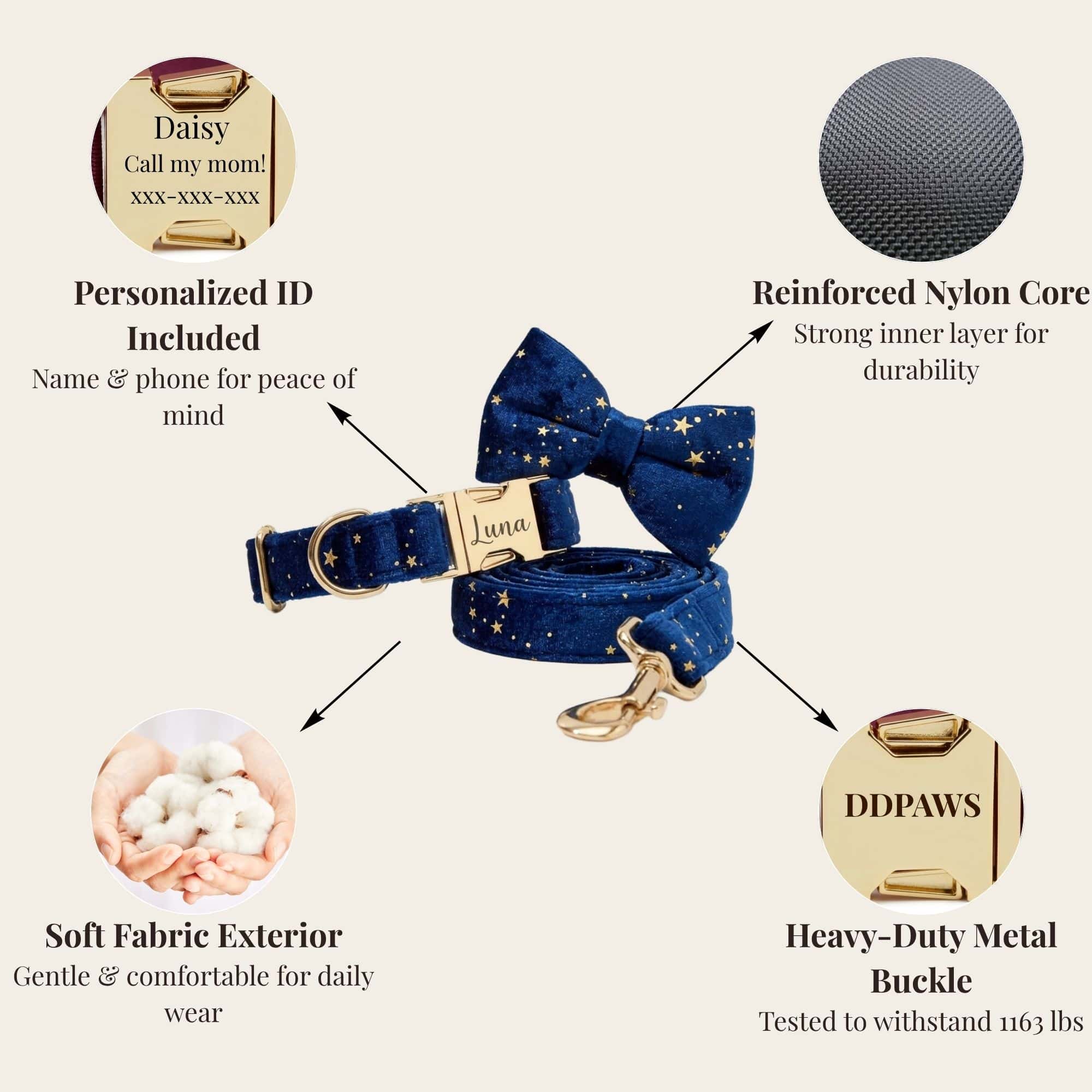 D&D Paws  Dark Blue Velvet Set
