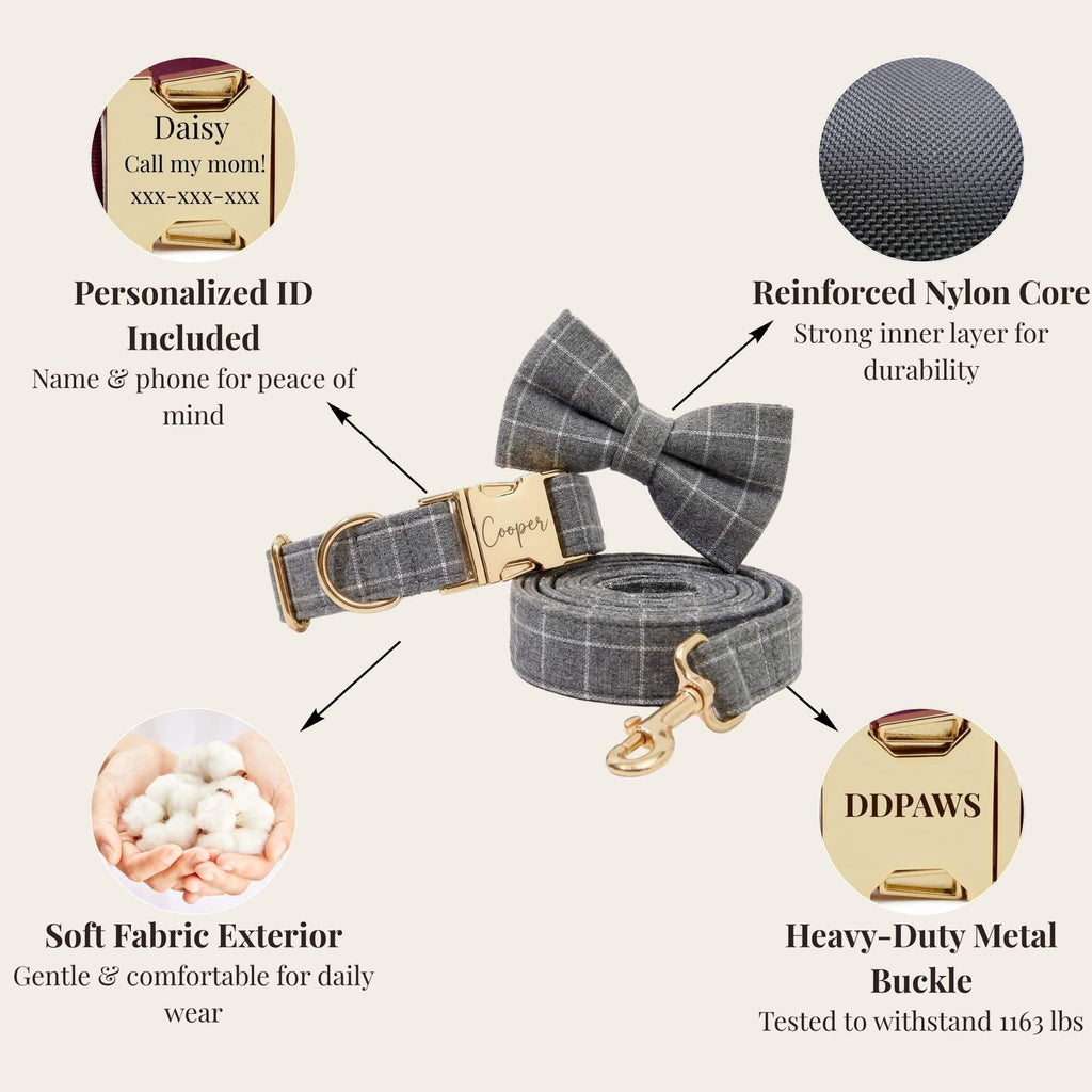 D&D Paws  Gray Plaid Set