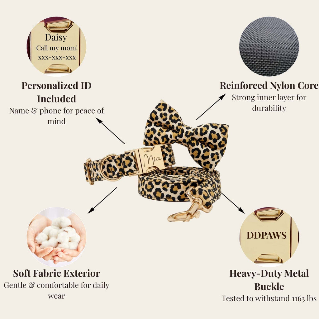 DDPaws Brown Leopard Velvet Set