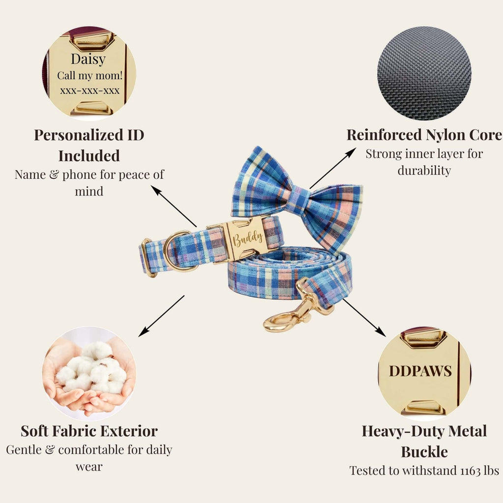 DDPaws  Blue Plaid Set