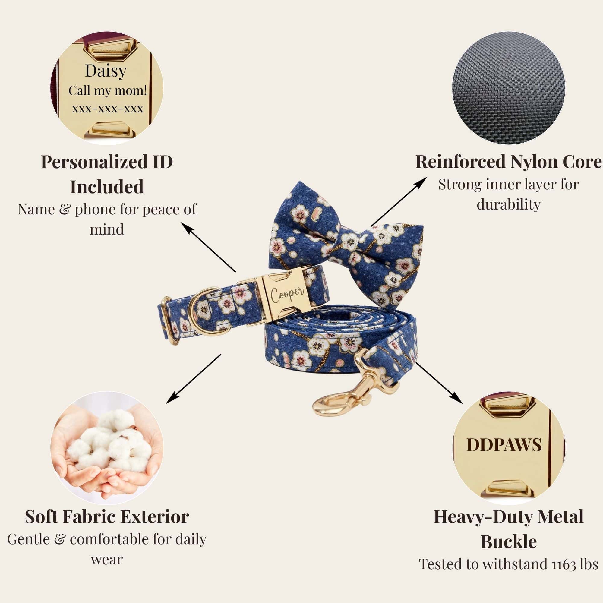 DDPaws  Blue Bloom Soft Floral Set