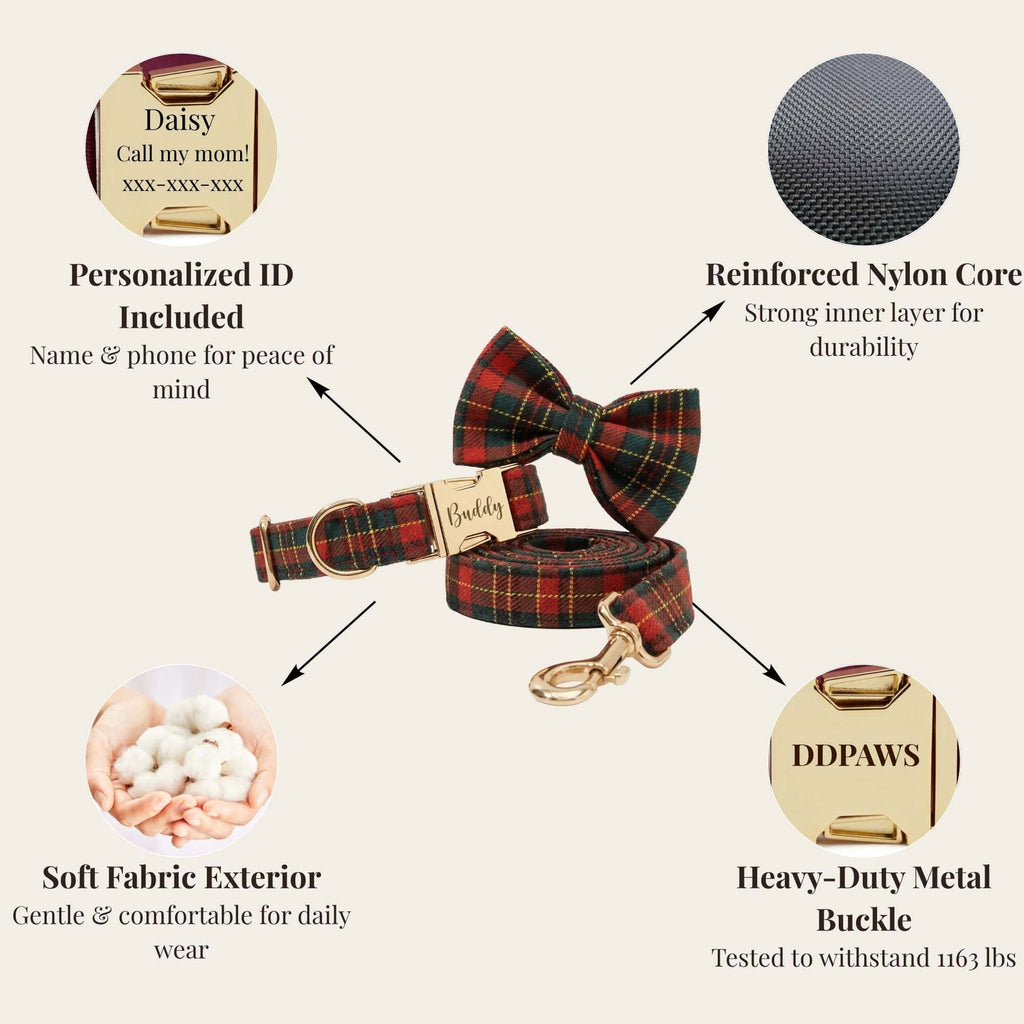 D&D Paws  Red Tartan Christmas Set