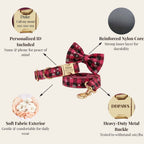 D&D Paws  Christmas Red Star Plaid Set