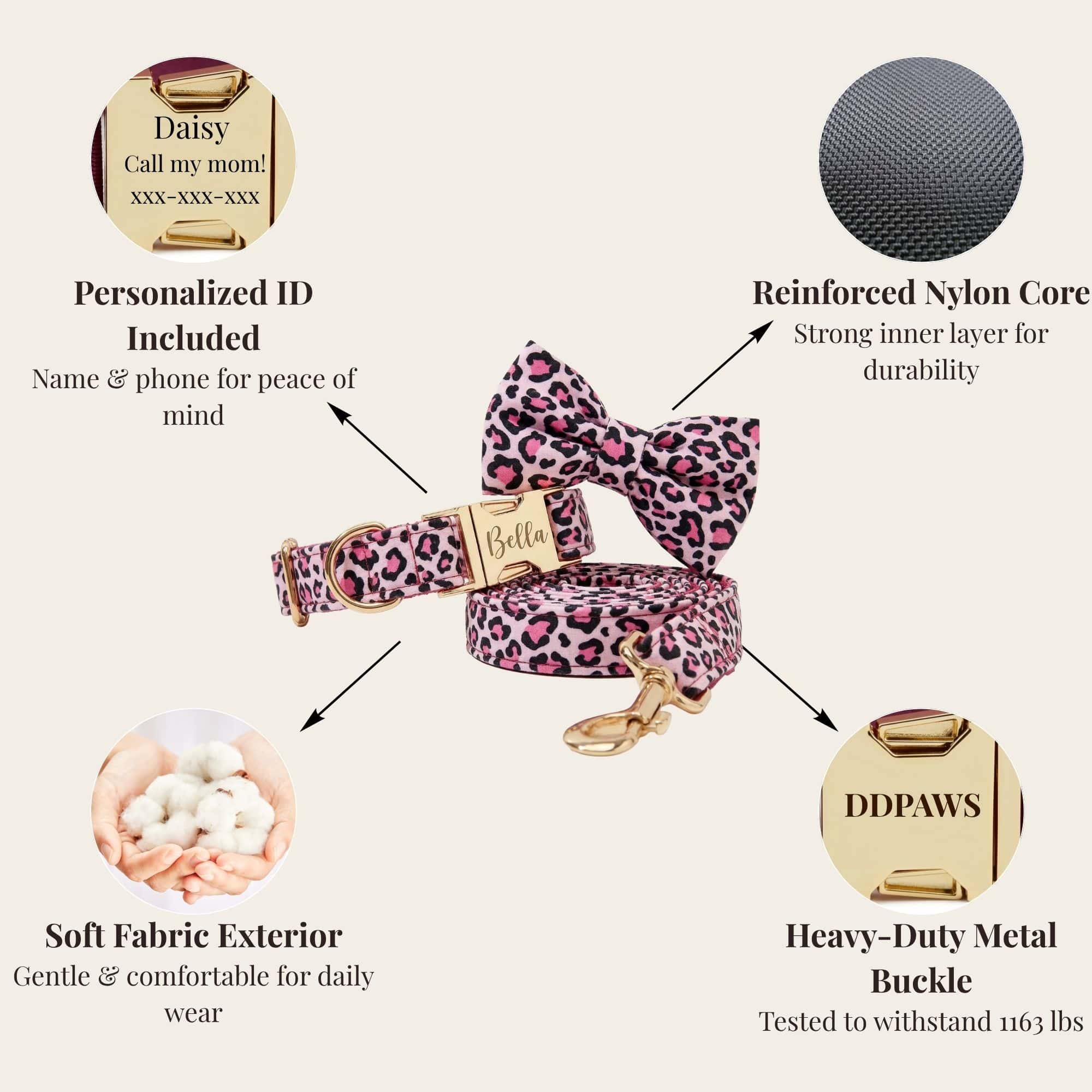 DDPaws  Pink Leopard Velvet Set