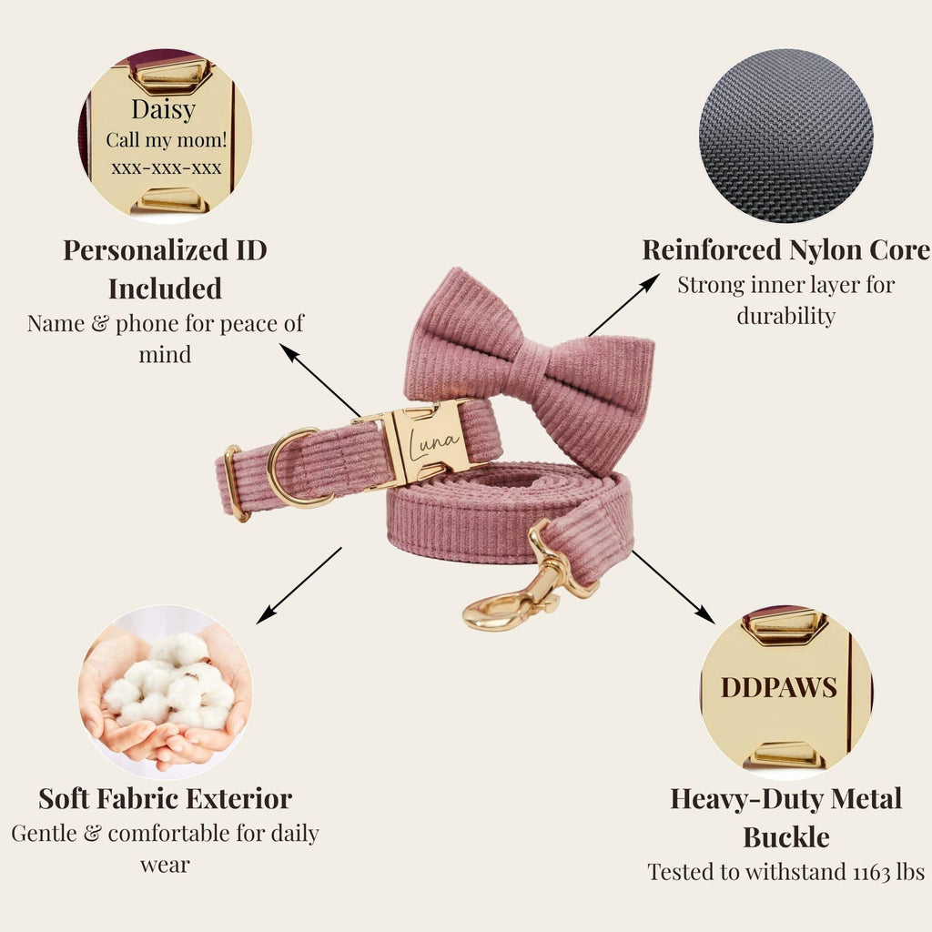 DDPaws  Corduroy Dusty Pink Set