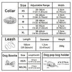 Personalized Light Weight Dog Collar Bowtie Leash Poop Bag Set
