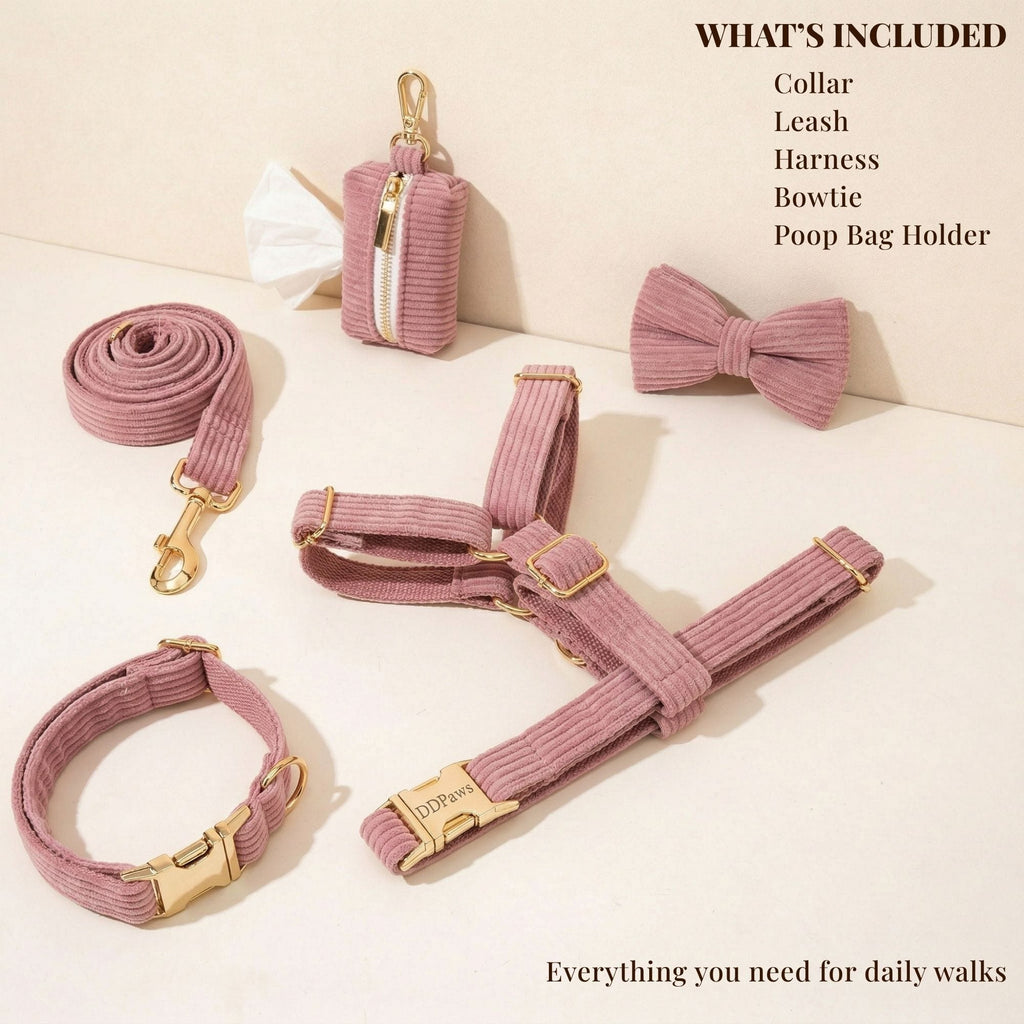 DDPaws  Corduroy Dusty Pink Set