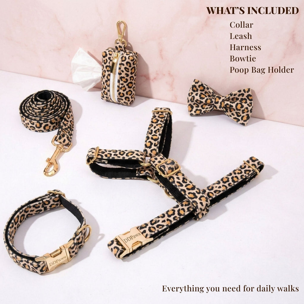 DDPaws Brown Leopard Velvet Set