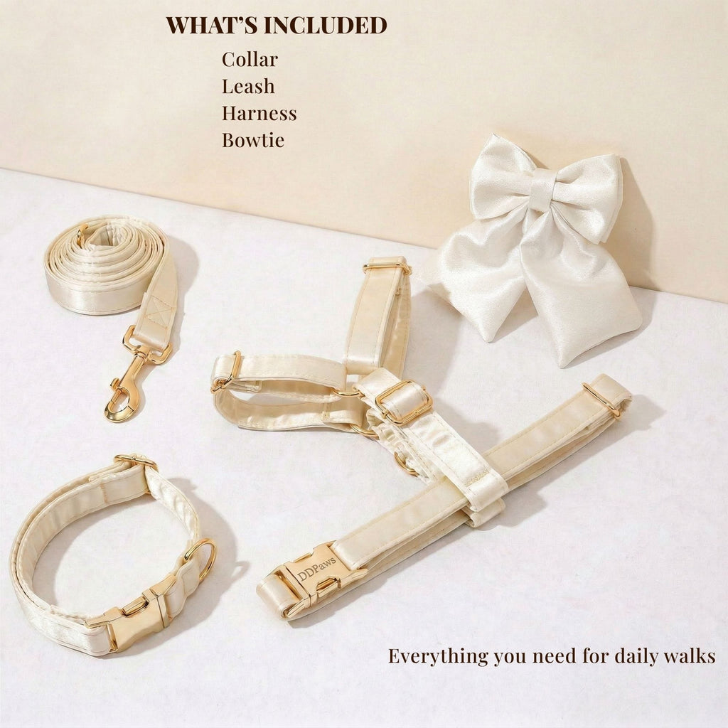 D&D Paws  Wedding Pure White Satin Set
