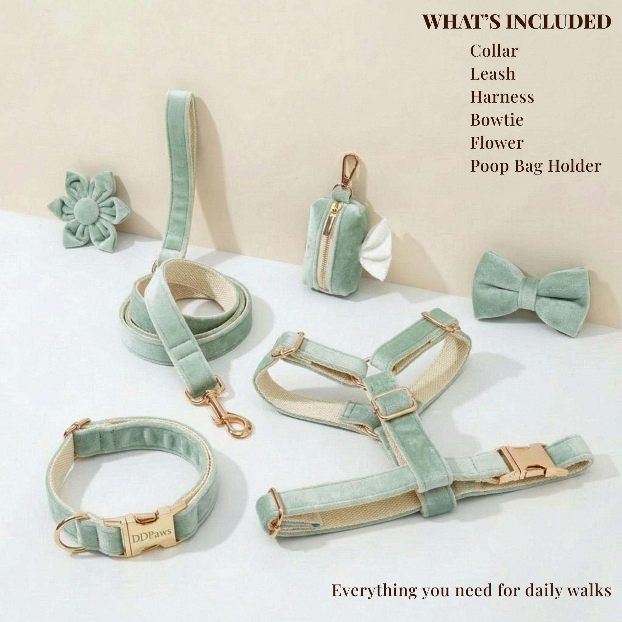 DDPaws  Mint Green Velvet Set