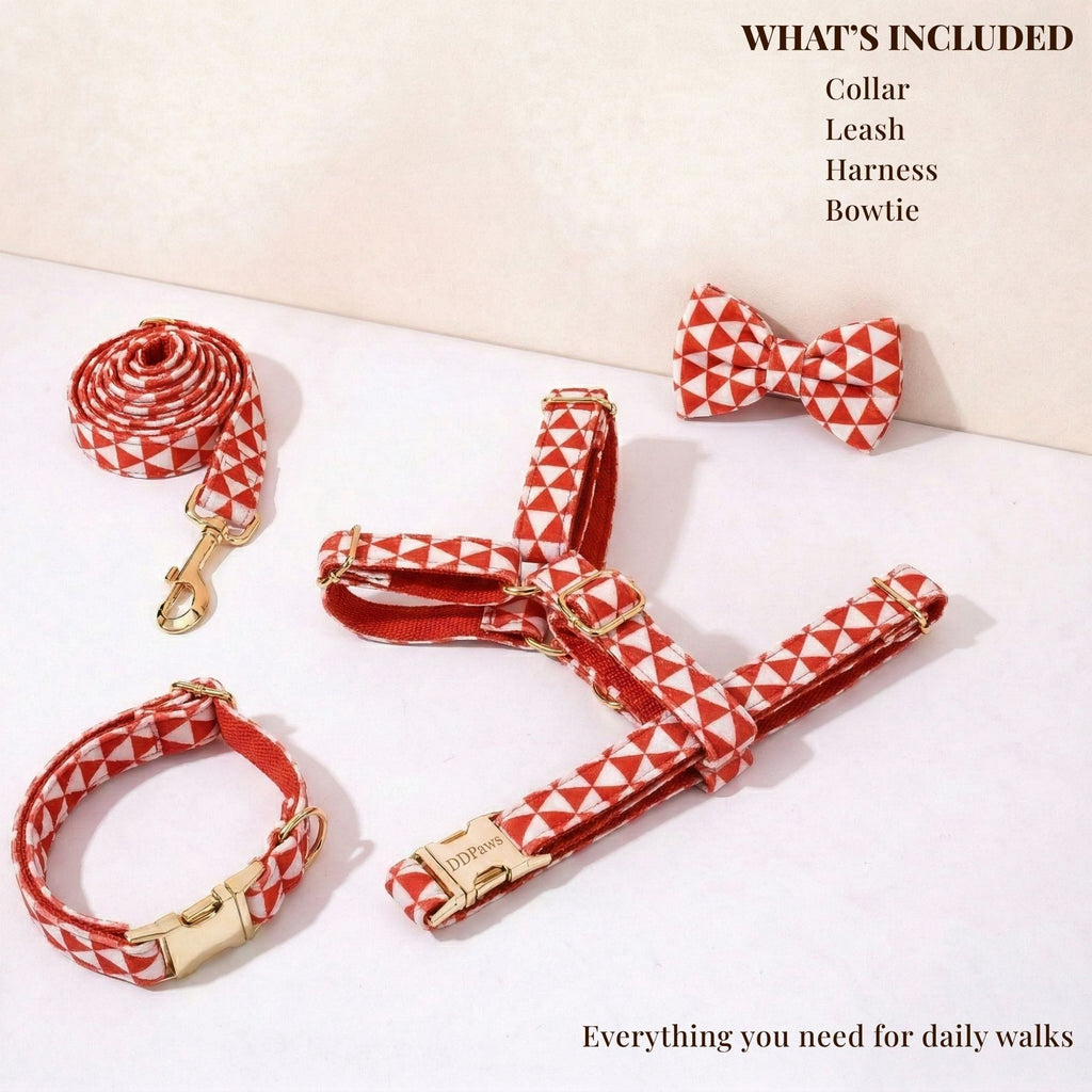 DDPaws  Red White Check Set