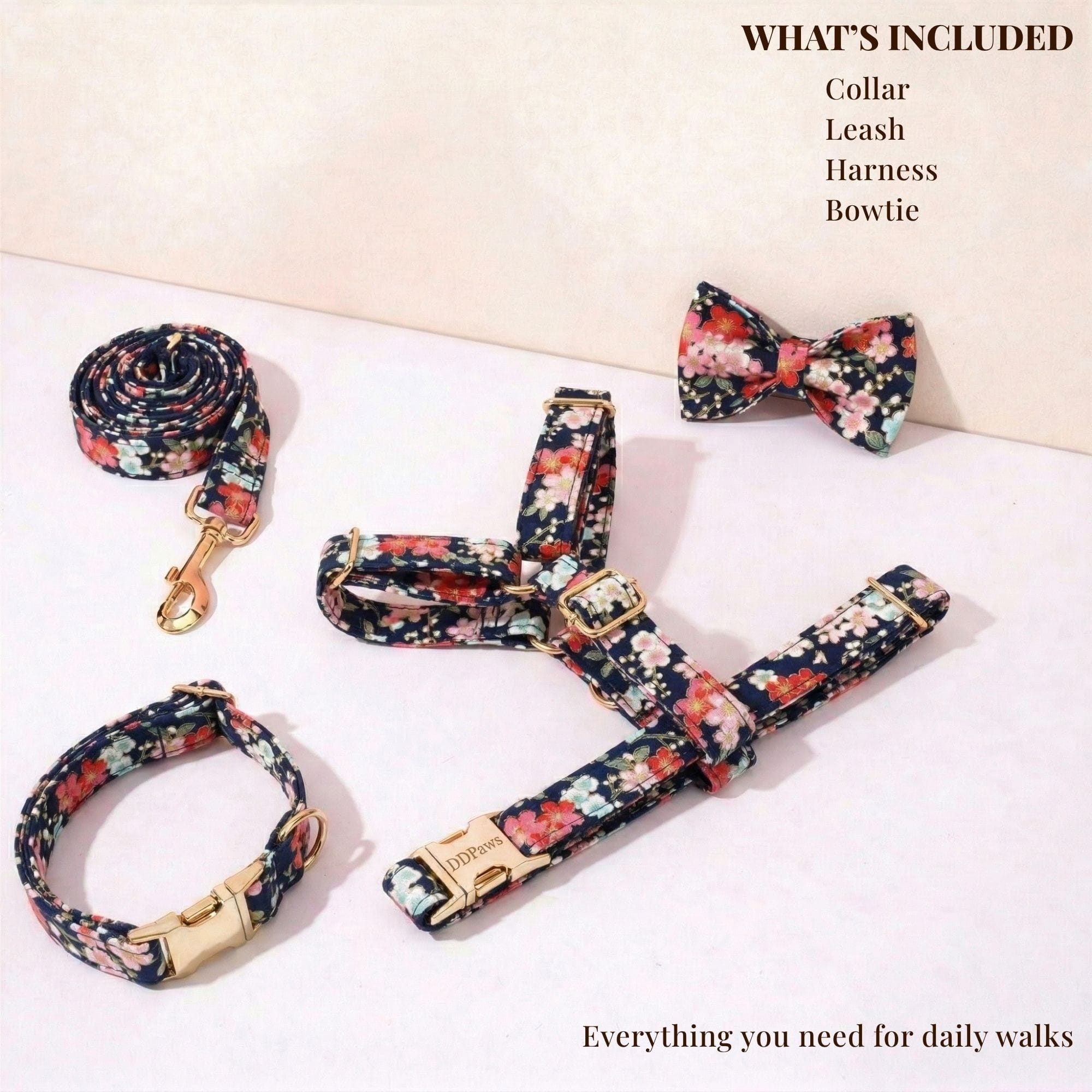DDPaws  Black Bloom Soft Floral Set