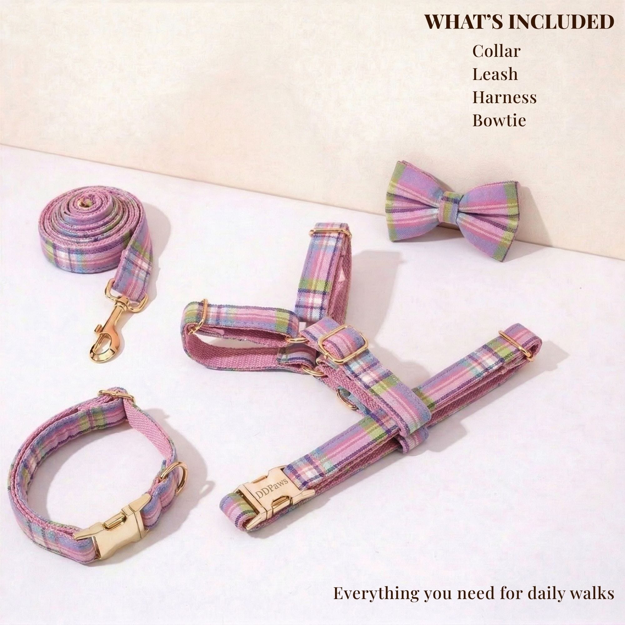 DDPaws  Plaid Pink Set