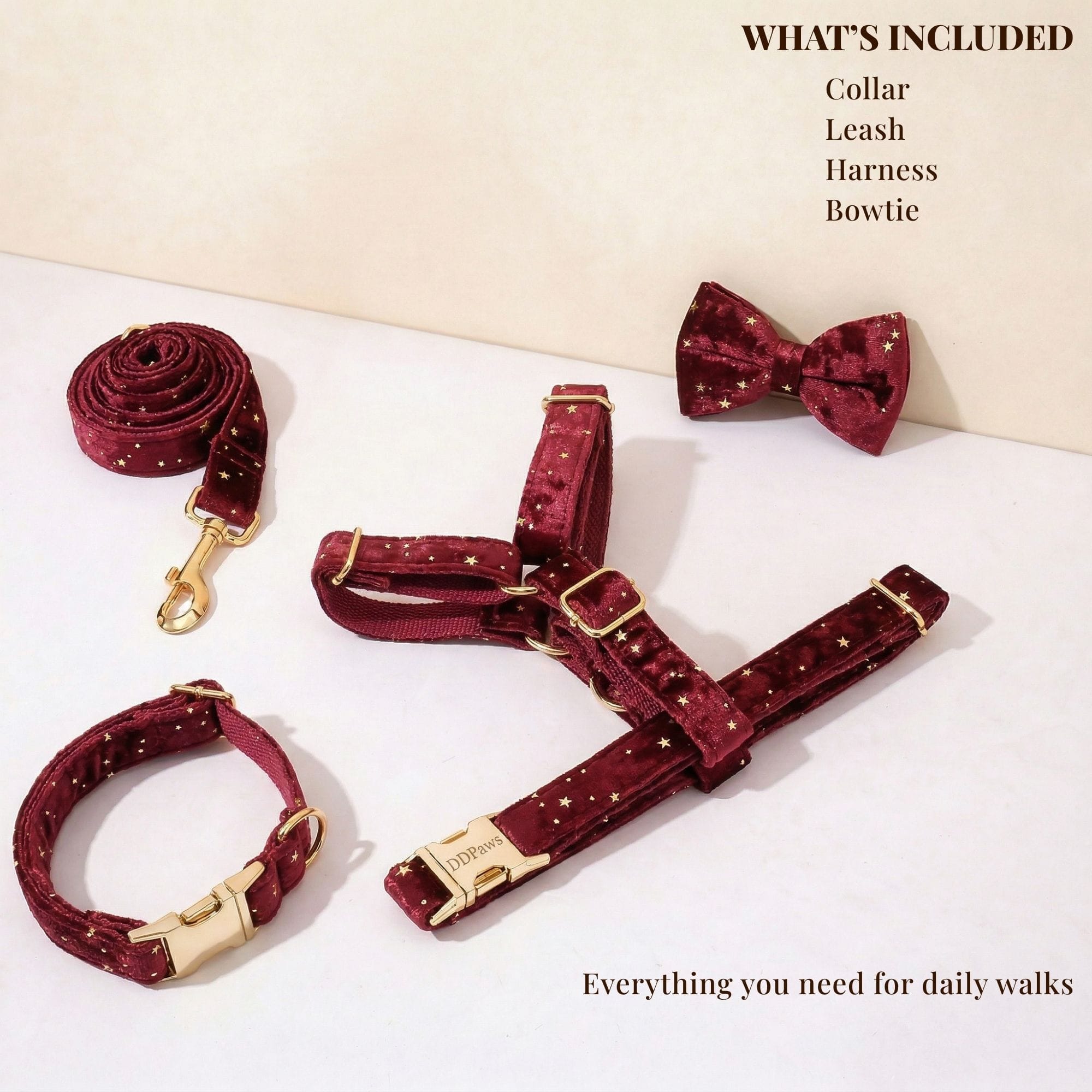 D&D Paws  Velvet Wine Star Set