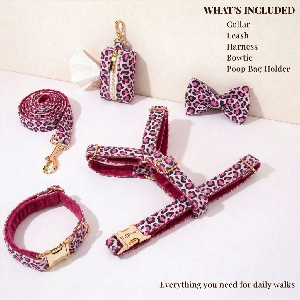 DDPaws  Pink Leopard Velvet Set