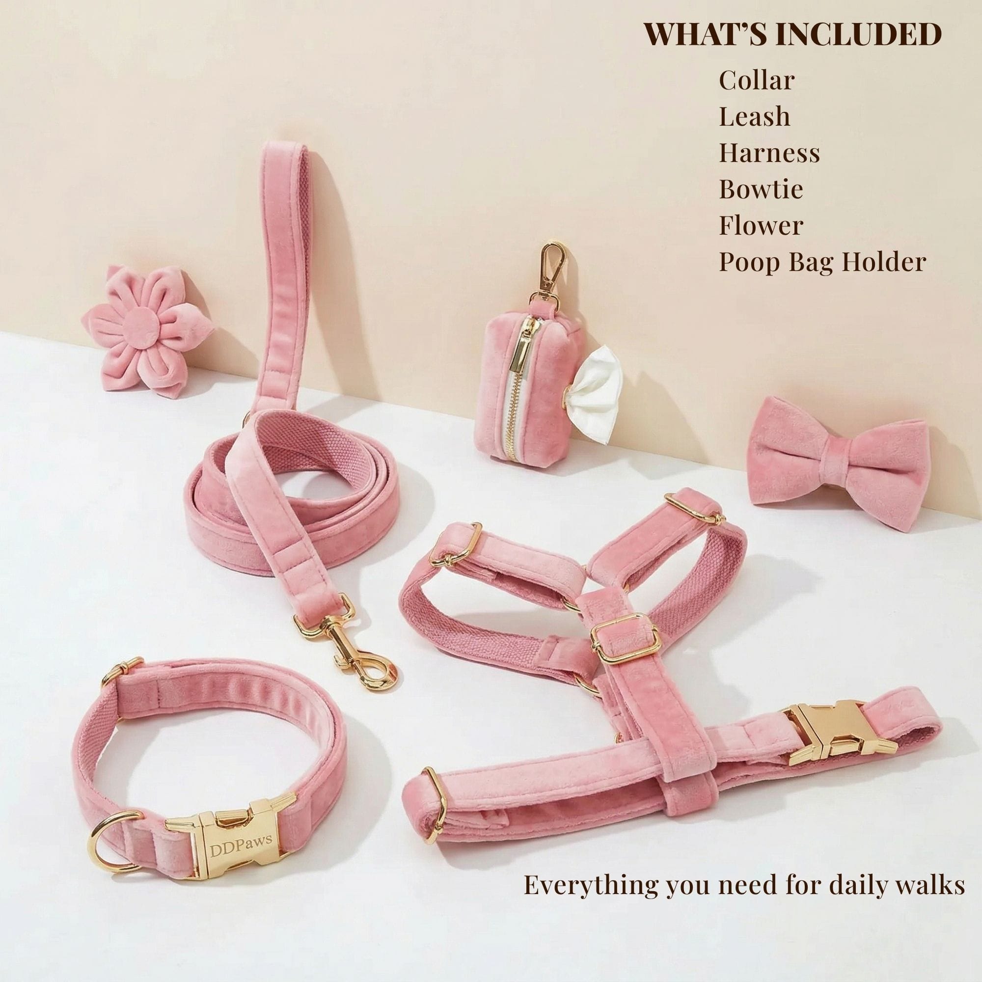 D&D Paws  Pink Velvet Set