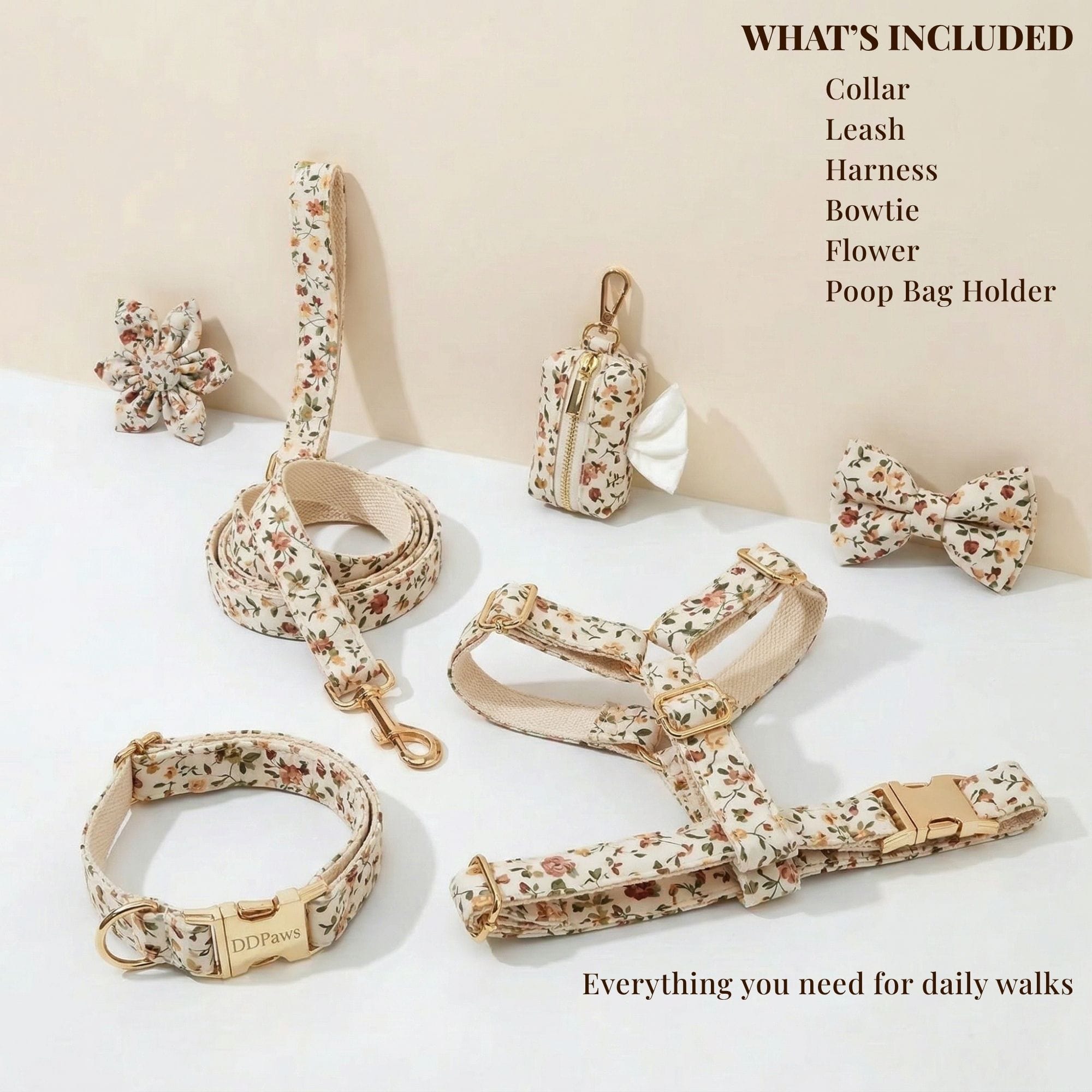 D&D Paws  Soft Ivory Blossom Floral Set