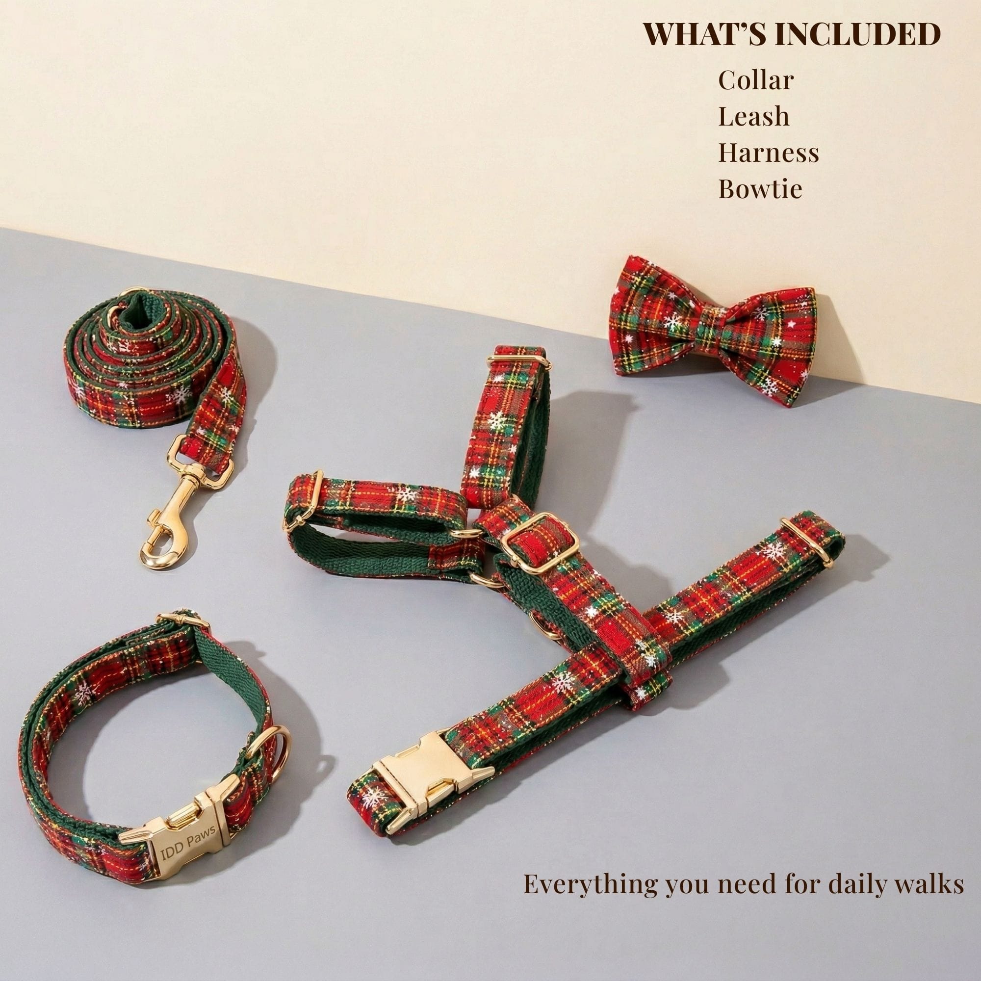 D&D Paws  Christmas Plaid Set