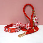 Personalized Light Weight Dog Collar Bowtie Leash Poop Bag Set