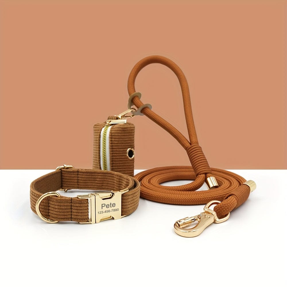 Personalized Corduroy Dog Walking Set
