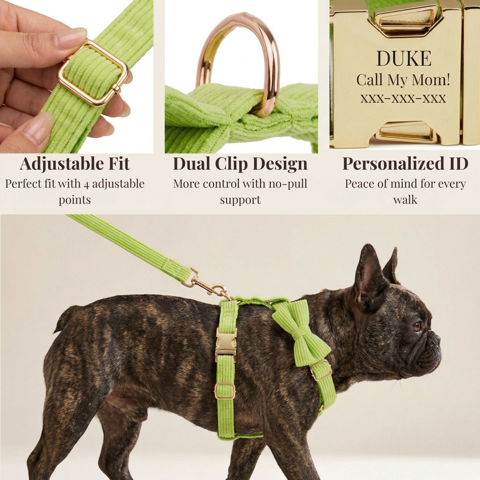 D&D Paws  Apple Green Corduroy Set