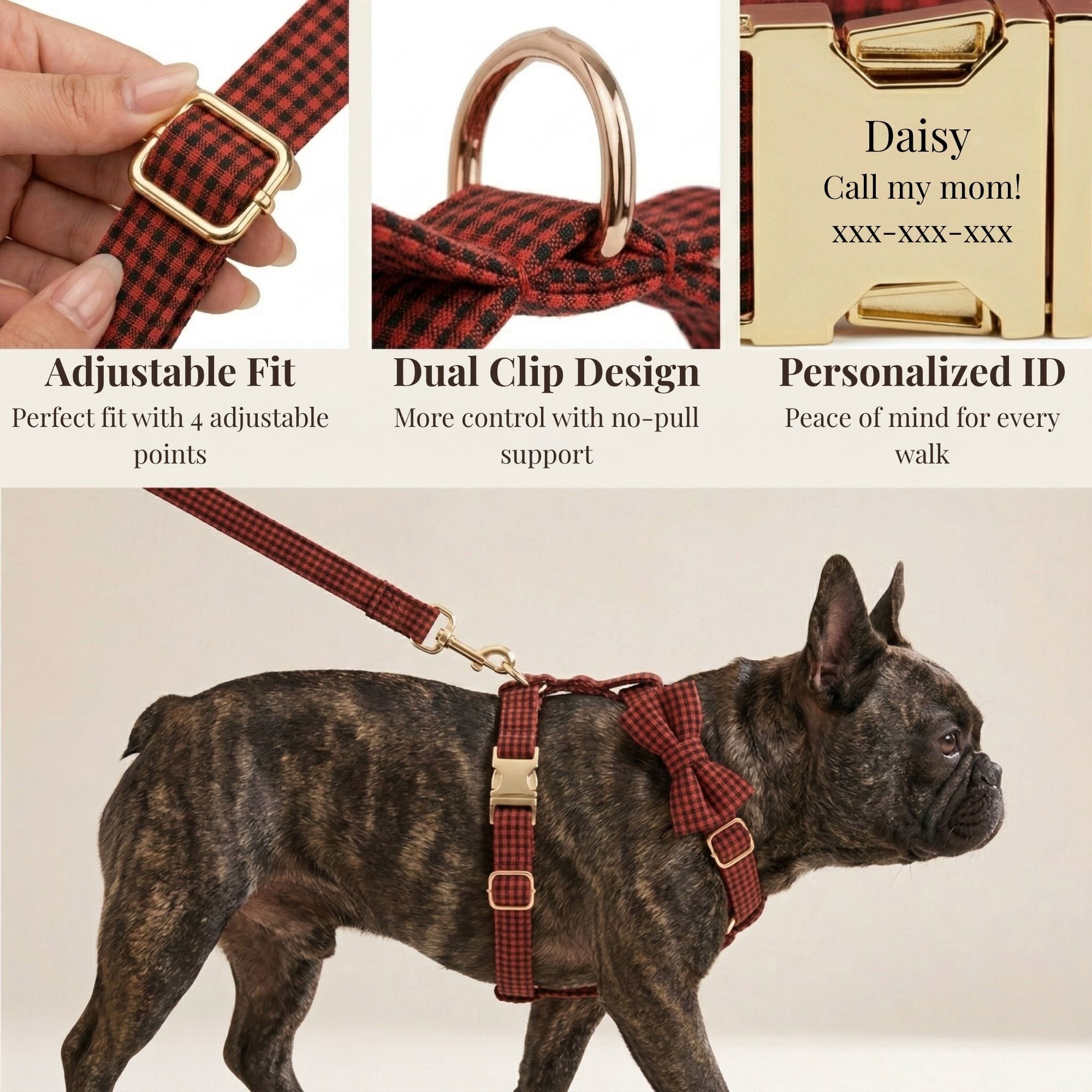 DDPaws  Plaid Gray Lattice Designer Set
