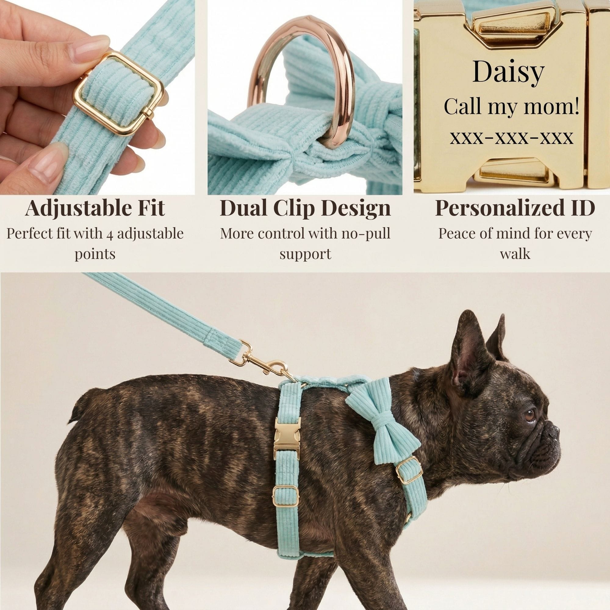 D&D Paws  Lake Green Corduroy Set