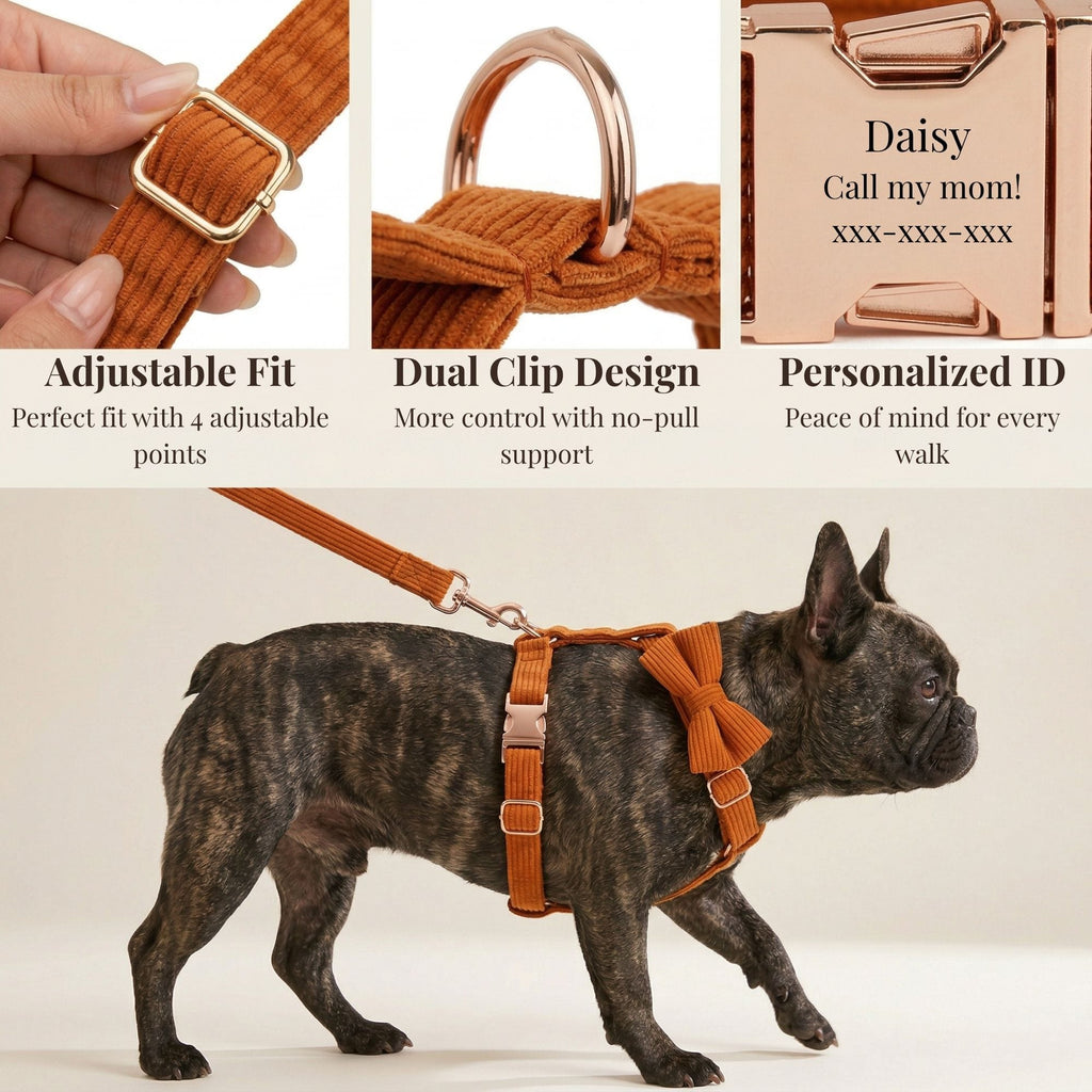 D&D Paws  Orange Corduroy Set