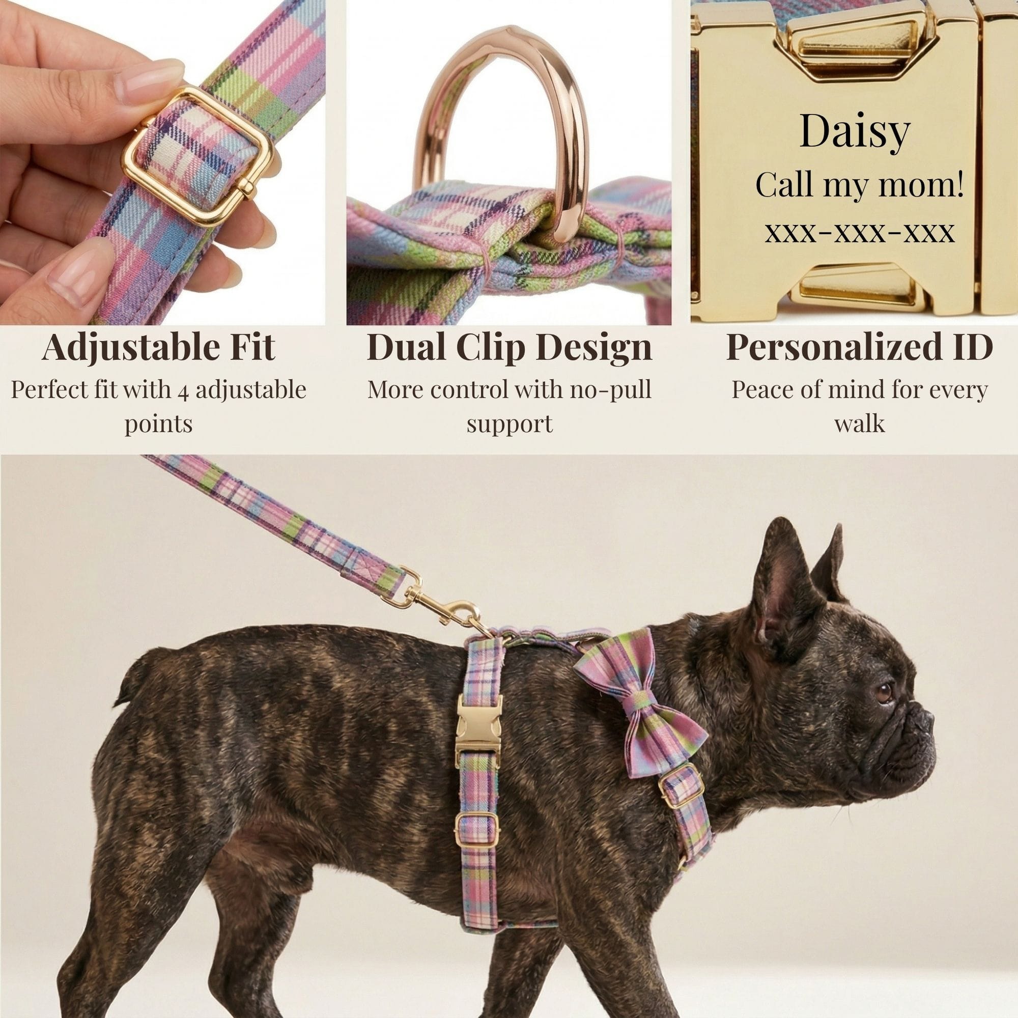 DDPaws  Plaid Pink Set