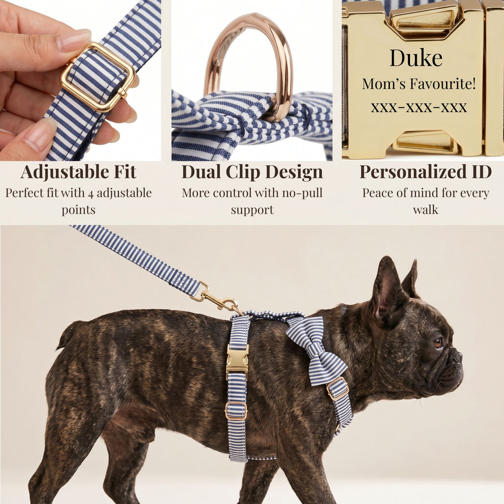 Designed Navy White Plaid Set