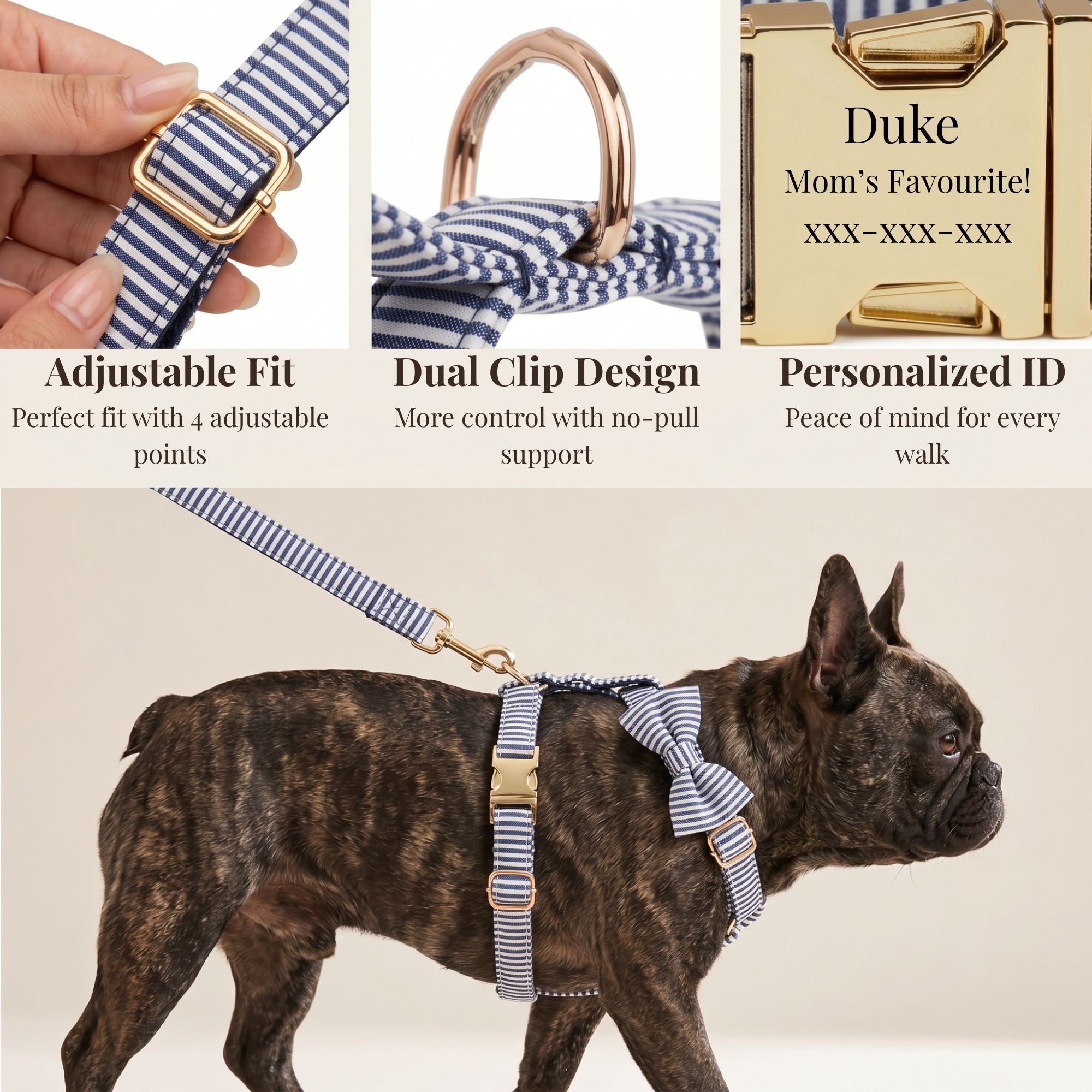 Designed Navy White Plaid Set