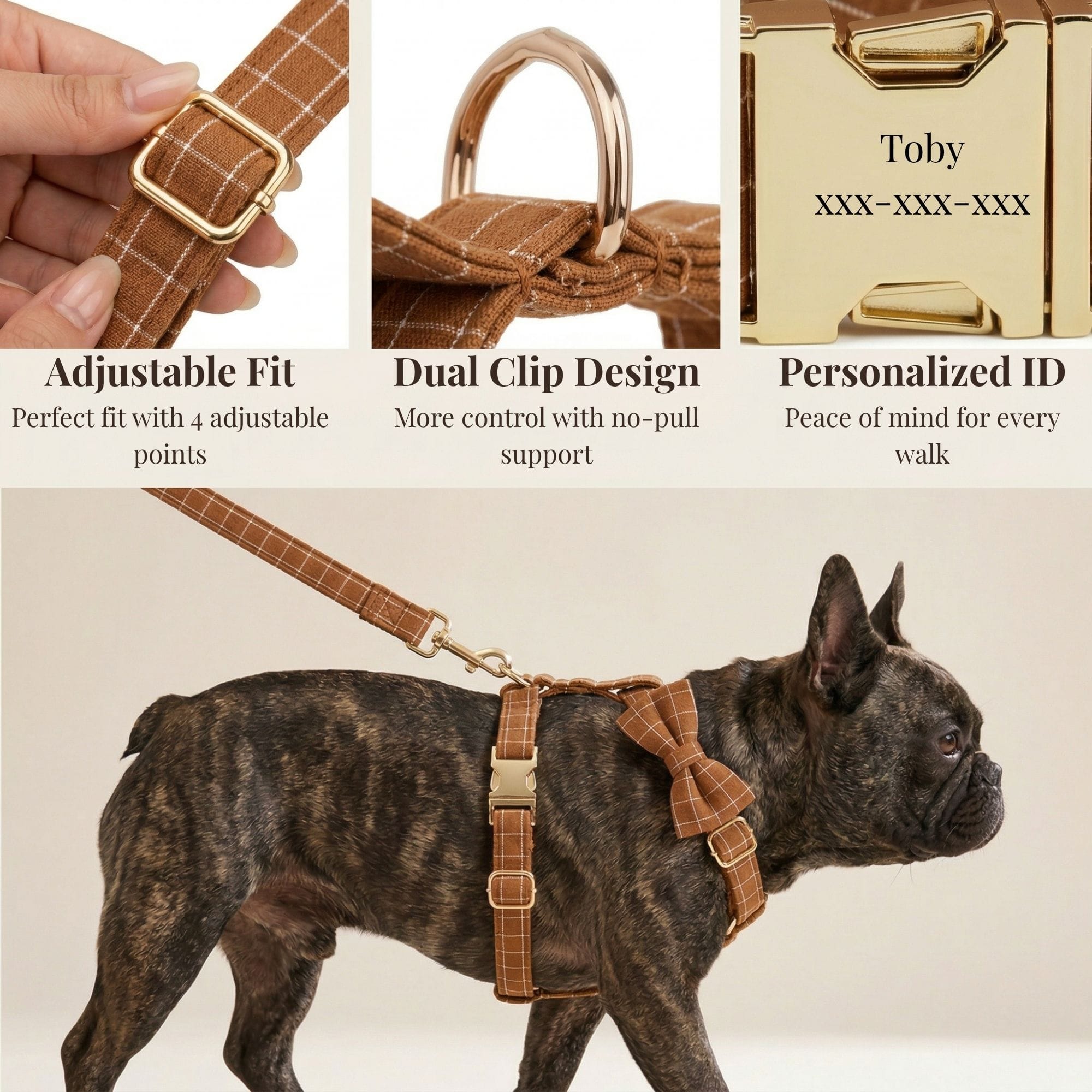 D&D Paws  Classic Brown Plaid Set