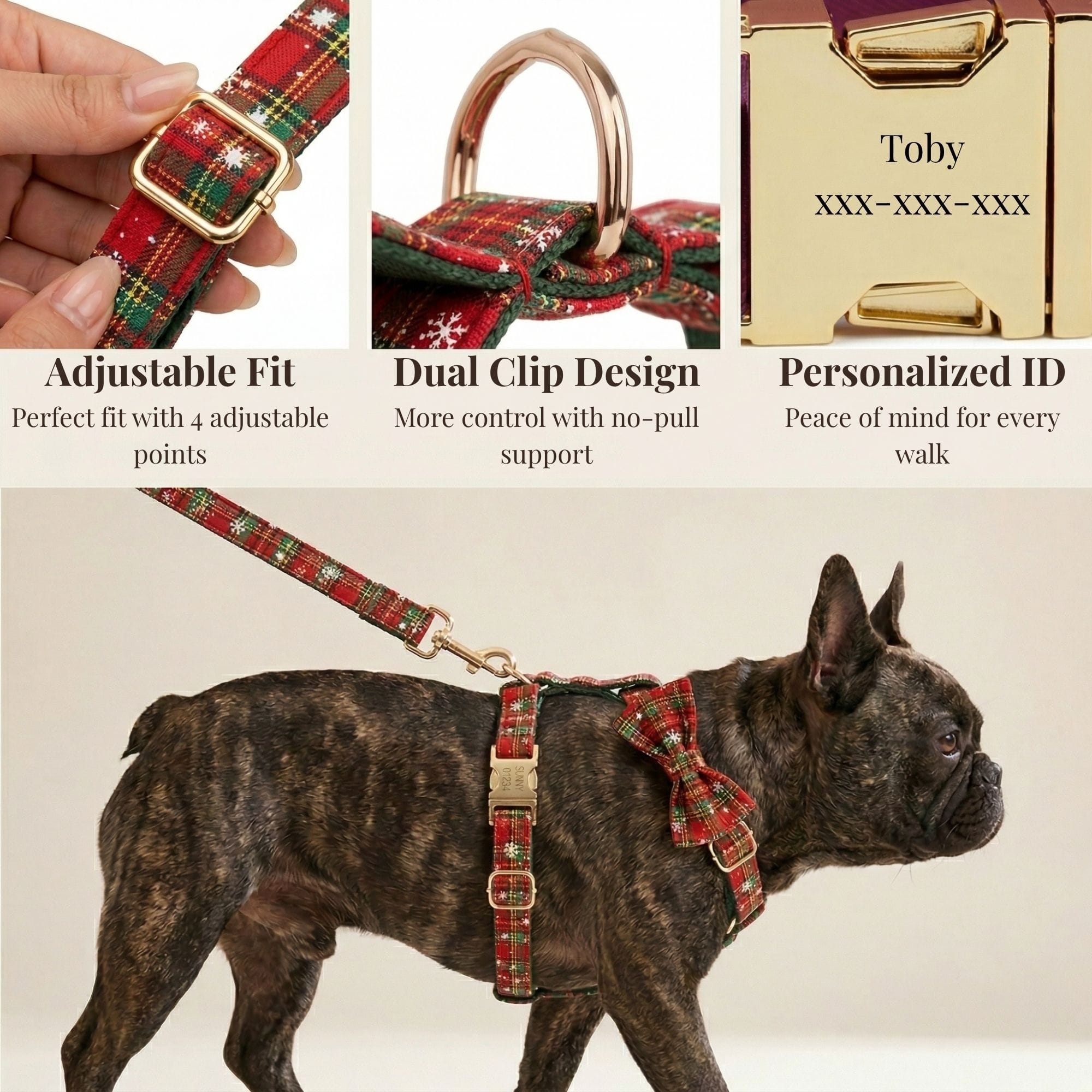 D&D Paws  Christmas Plaid Set