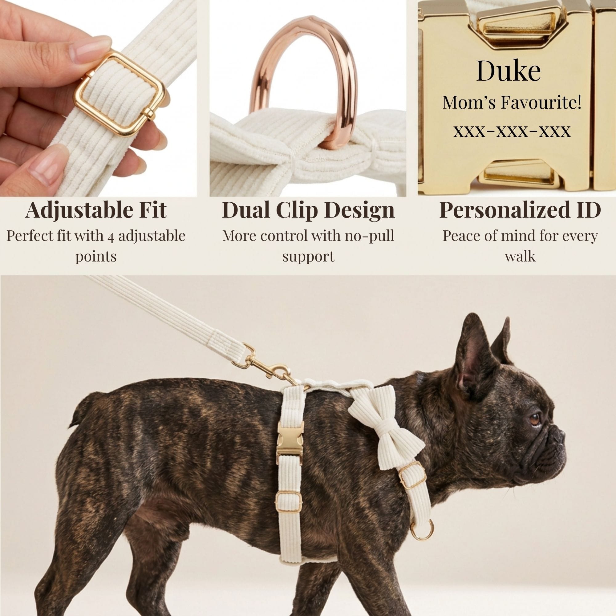 D&D Paws  White Corduroy Set