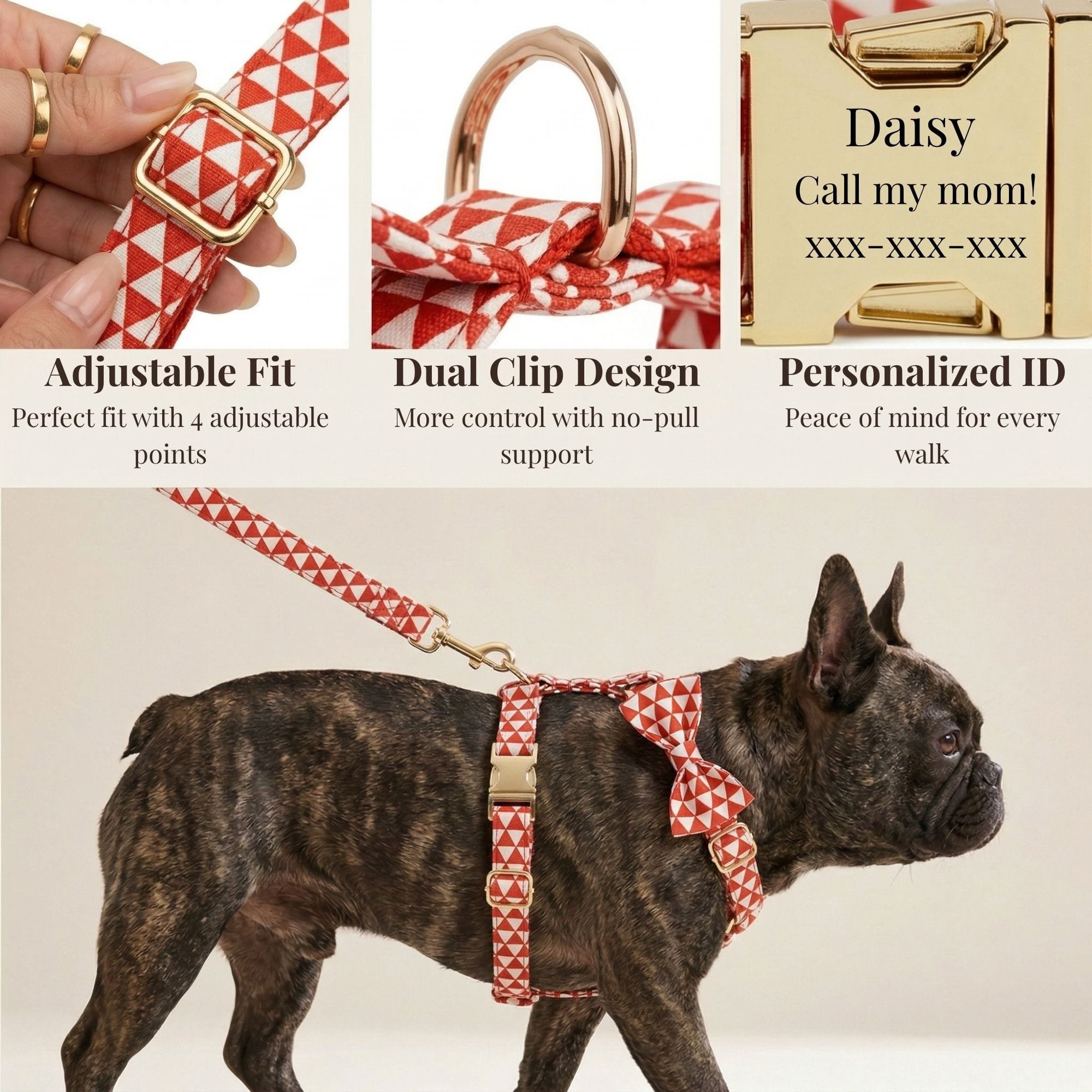 DDPaws  Red White Check Set