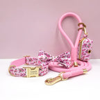 Personalized Cotton Dog Collar Leash Set