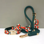 Personalized Cotton Dog Collar Leash Set