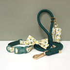 Personalized Light Weight Dog Collar Bowtie Leash Poop Bag Set