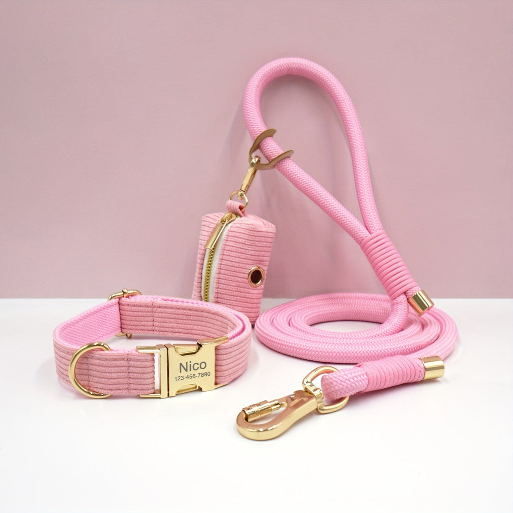 Personalized Corduroy Dog Walking Set