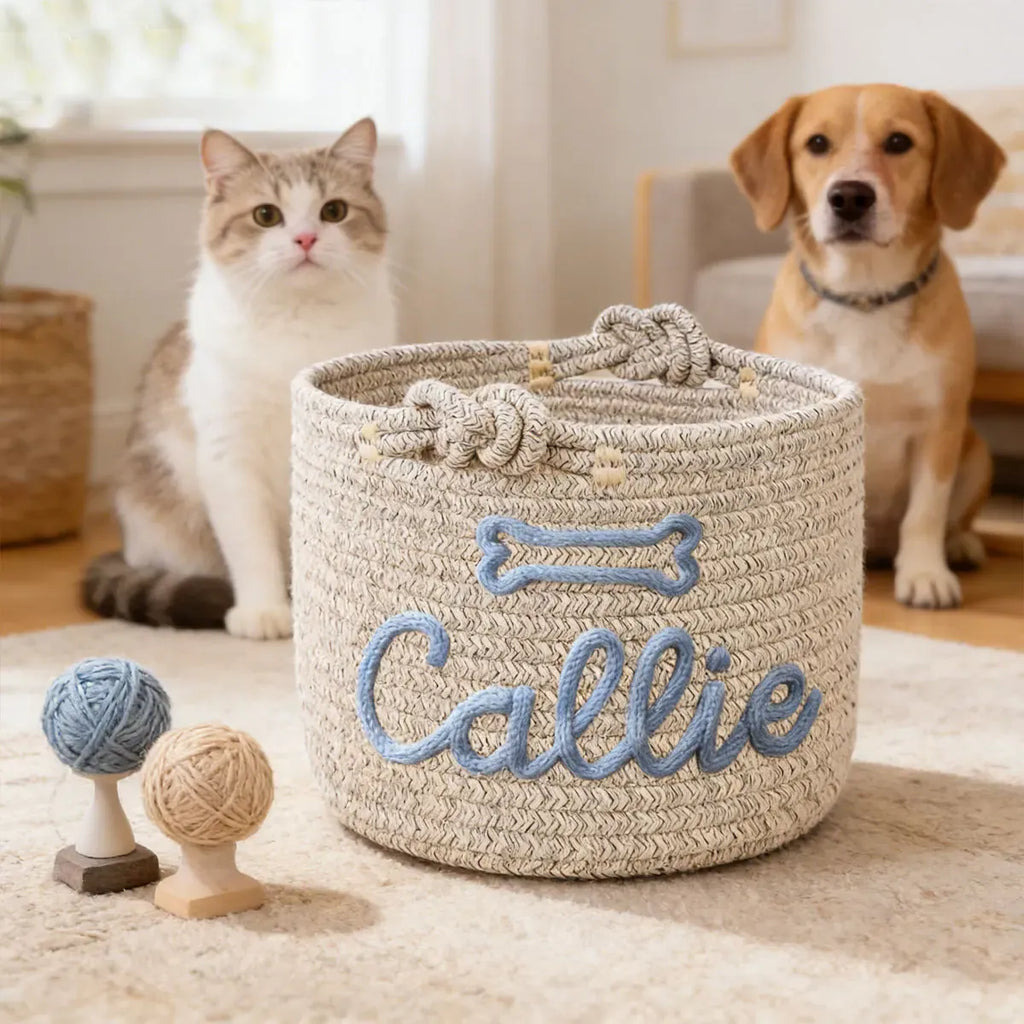 DDPaws  White 4 / M Cute Custom Pet Basket